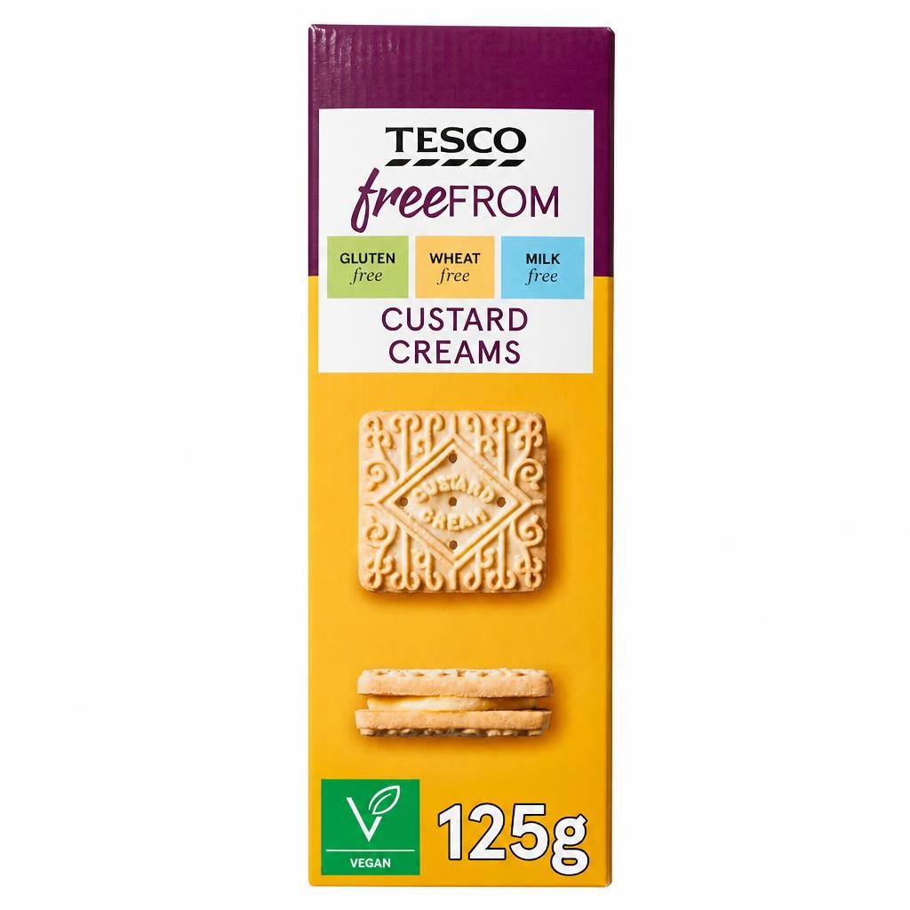 Tesco Free From Custard Creams Biscuits 125g