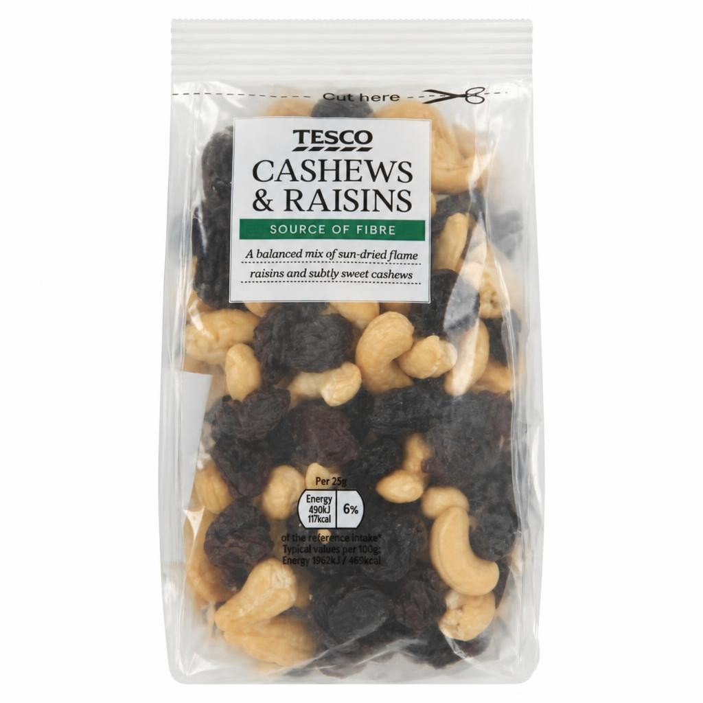 Tesco Cashews & Raisins 200g