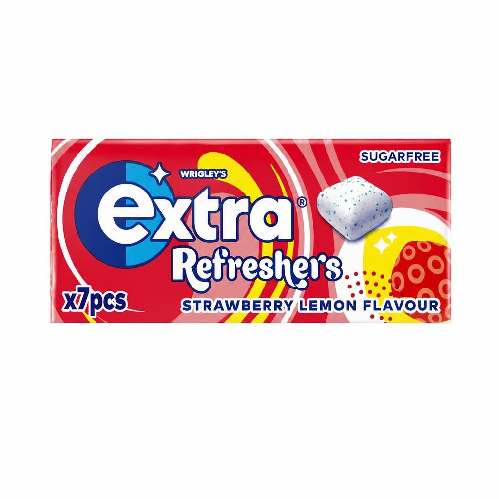 Extra Refreshers Strawberry Lemon Flavoured Gum 7 Pack 15.6G