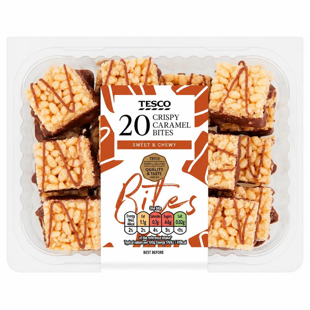 Tesco Crispy Caramel Bites 20 Pack