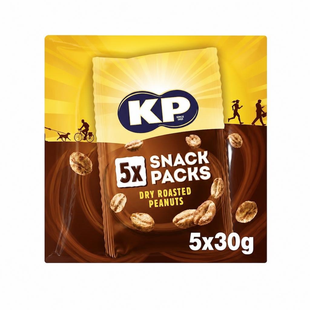 Kp Snack Packs Dry Roasted Peanuts 5 X 30G