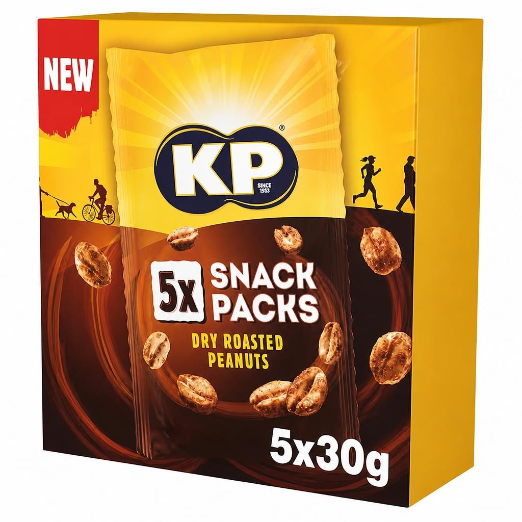 Kp Snack Packs Dry Roasted Peanuts 5 X 30G