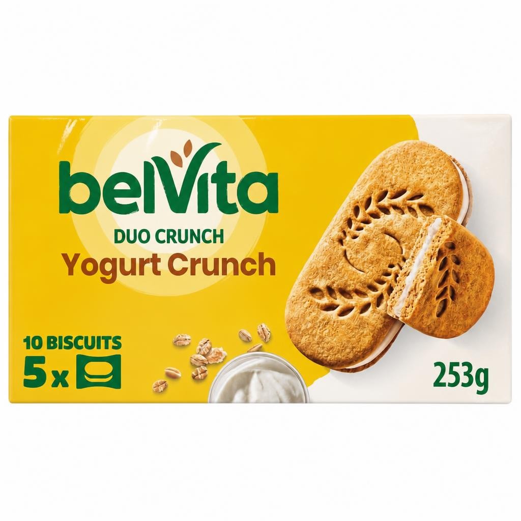Belvita Breakfast Biscuit Yogurt Crunch Cereal Biscuit Snack Bars Pack 5 x 50g