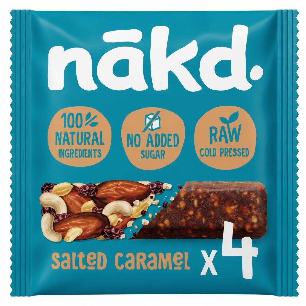 Nakd Fruit & Peanut Bars - Salted Caramel 4 Pack 35g