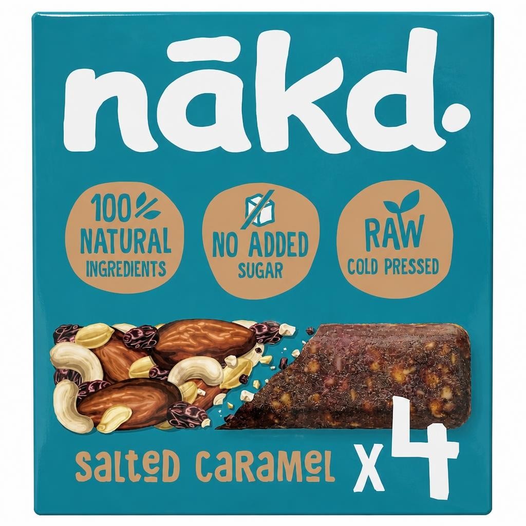 Nakd Fruit & Peanut Bars - Salted Caramel 4 Pack 35g
