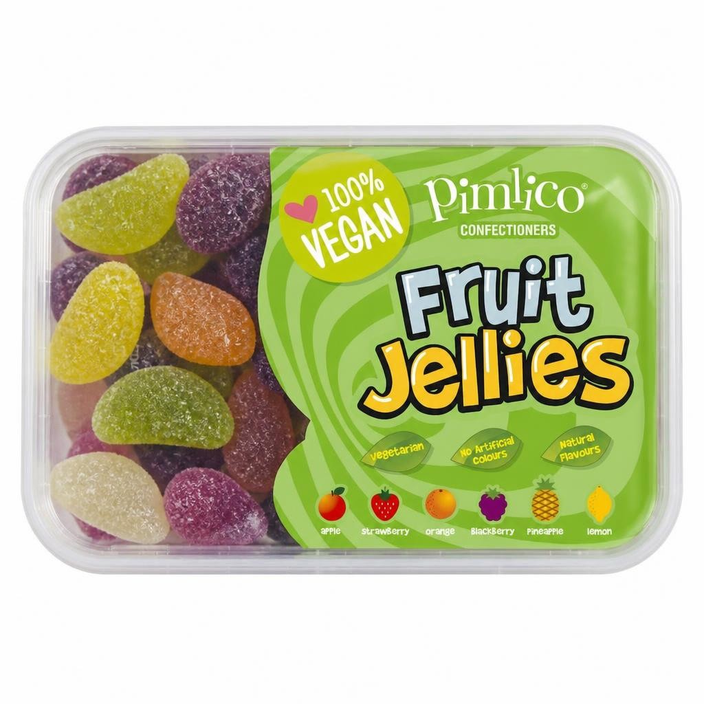 Pimlico Vegetarian Fizzy Fruit Flavoured Jelly Sweets 450G