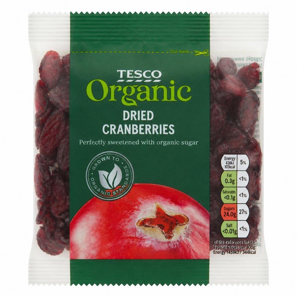 Tesco Organic Cranberries 100G