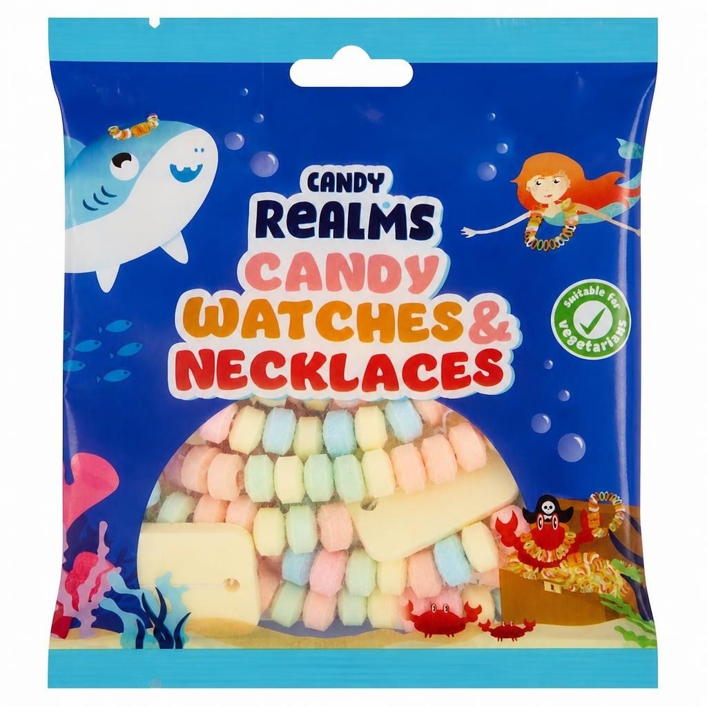 Candy Realms Candy Watches & Necklaces Fruit Flavour Sweets 102g