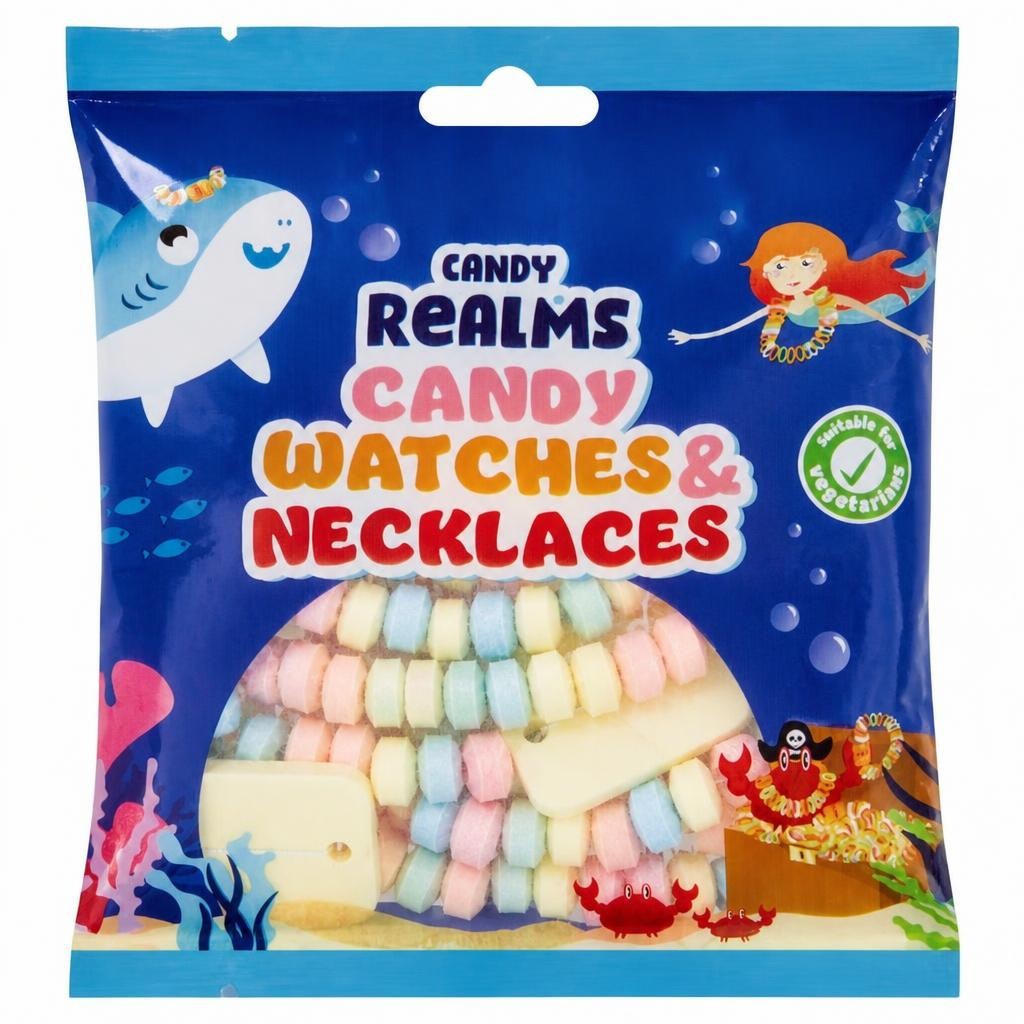Candy Realms Candy Watches & Necklaces Fruit Flavour Sweets 102g