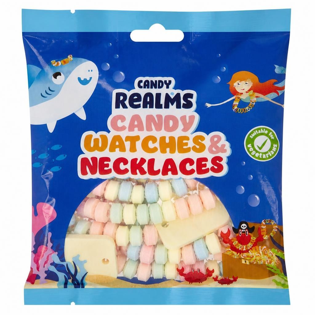 Candy Realms Candy Watches & Necklaces Fruit Flavour Sweets 102g