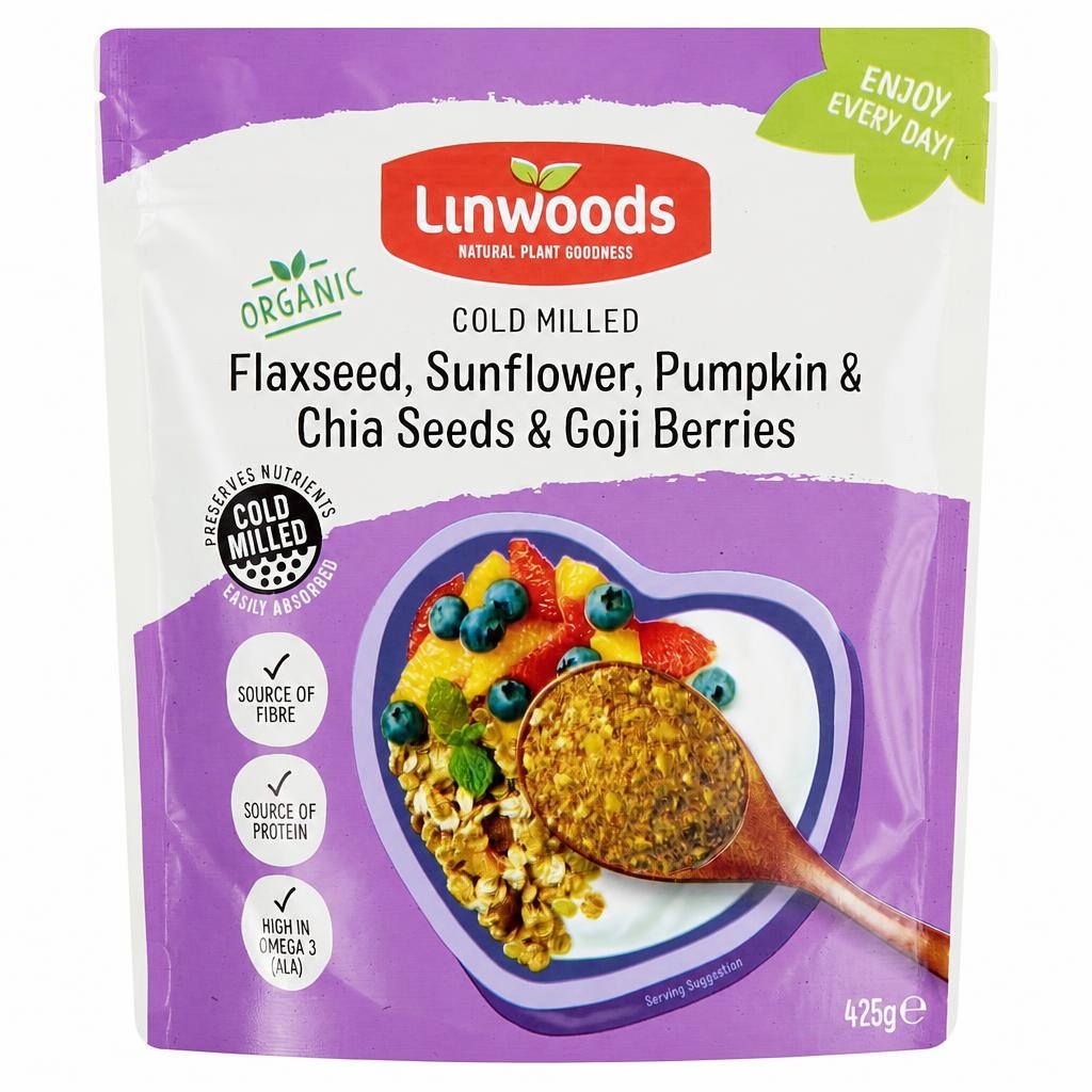 Linwoods Organic Flax Sunflower Seeds Berries 425G