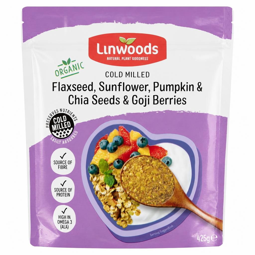 Linwoods Organic Flax Sunflower Seeds Berries 425G