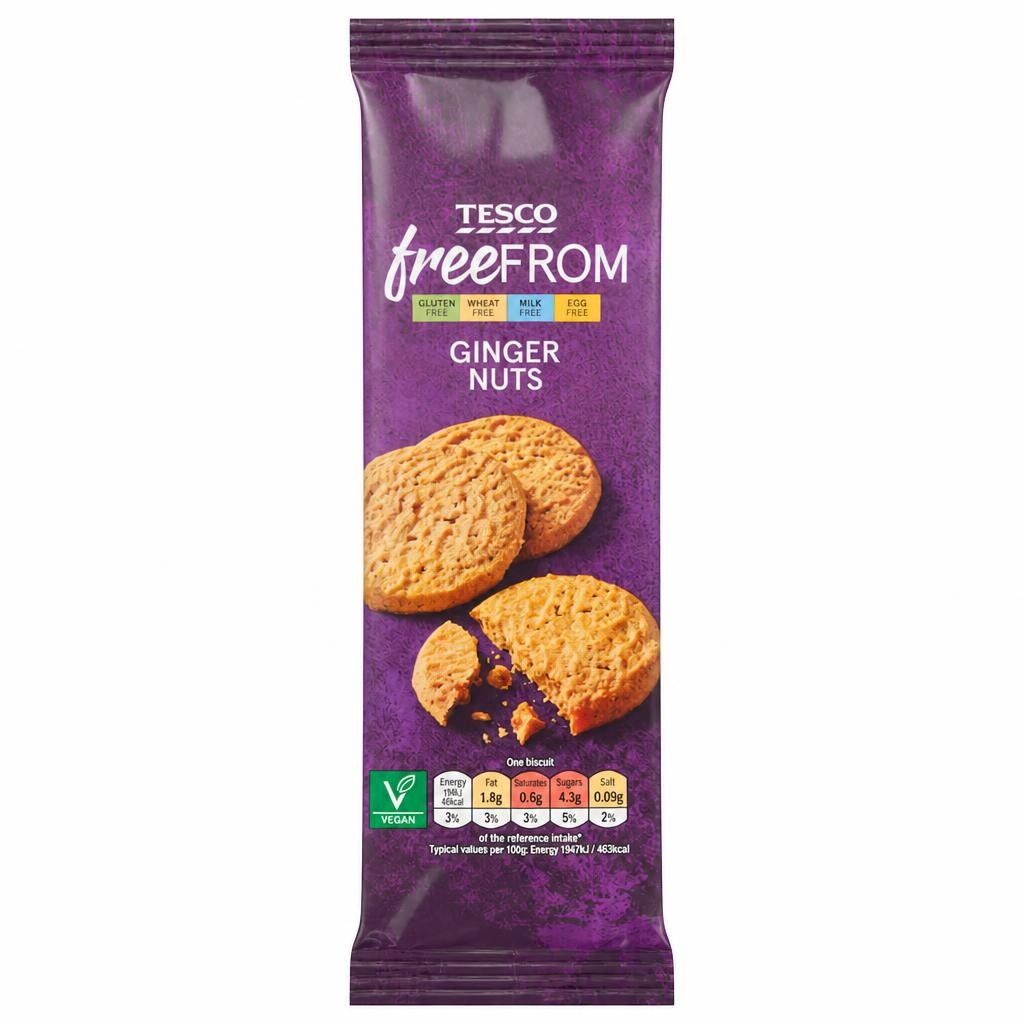 Tesco Free From Ginger Nuts Biscuits 180g