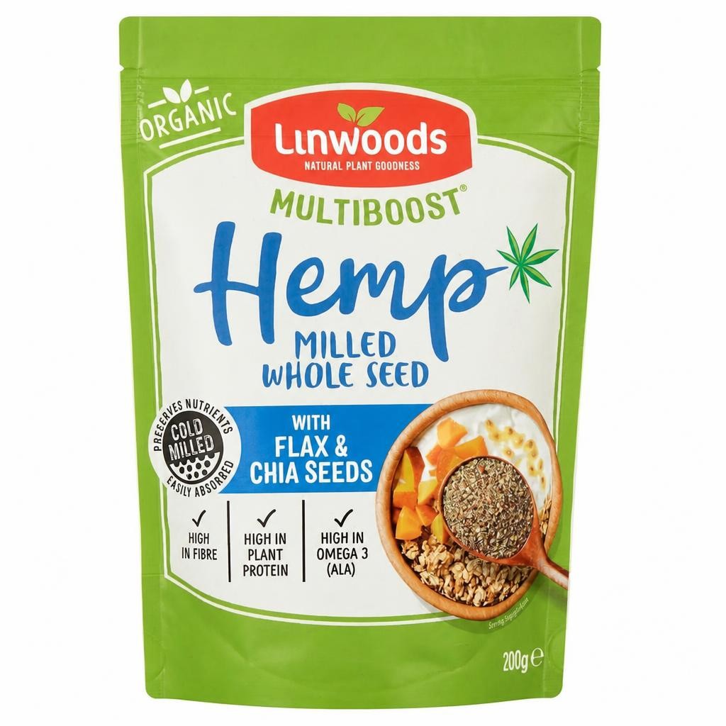Linwoods Organic Milled Hemp Flax & Chia Seeds 200G