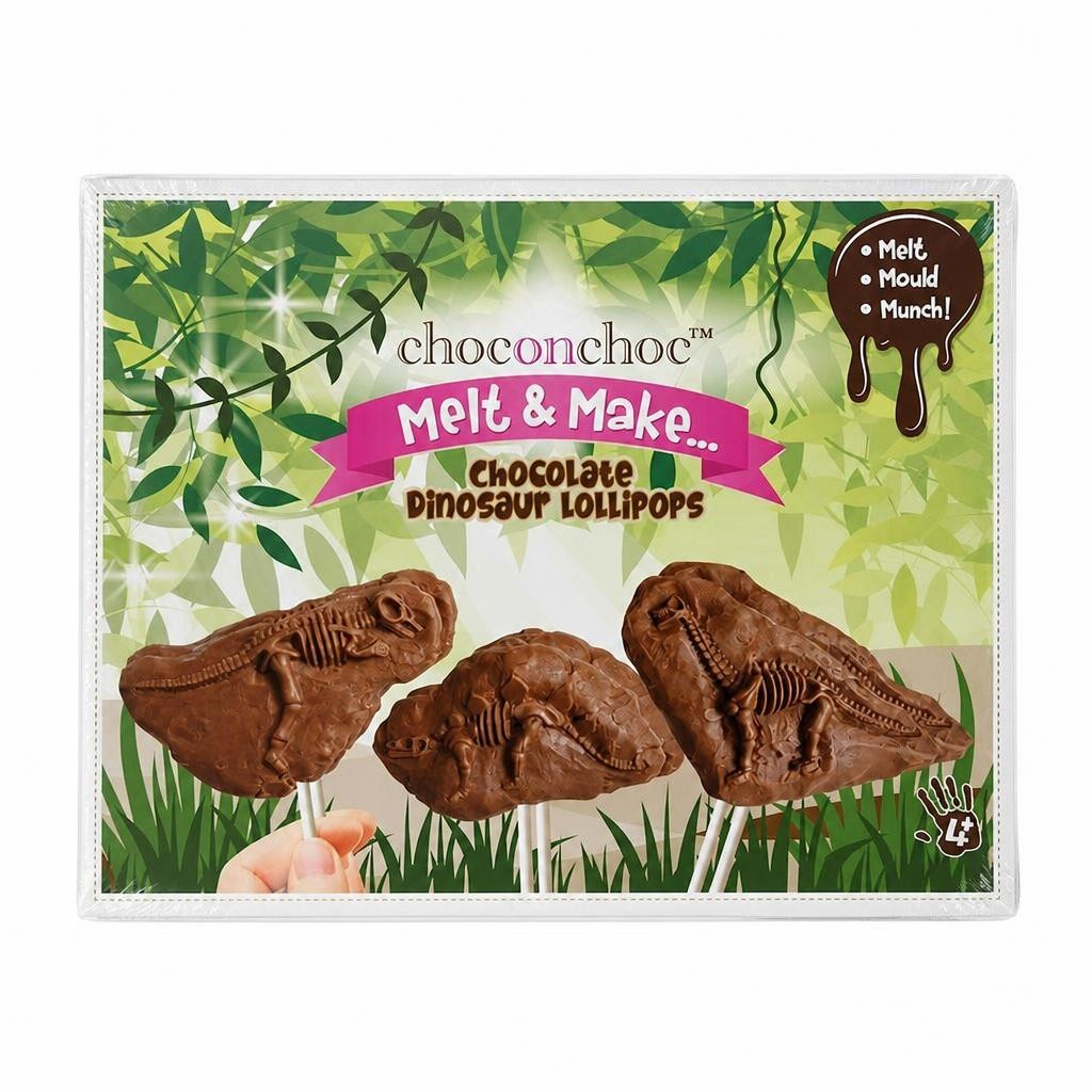 Melt and Make Your Own Chocolate Dinosaur Lollipops