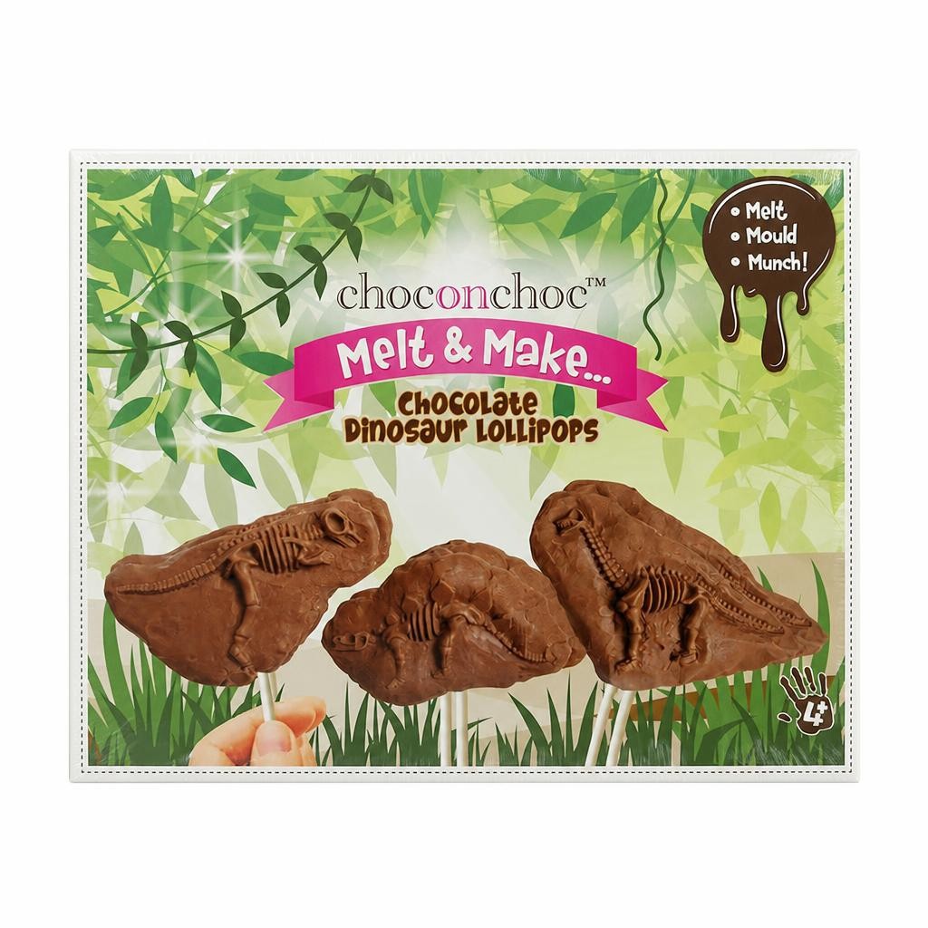 Melt and Make Your Own Chocolate Dinosaur Lollipops