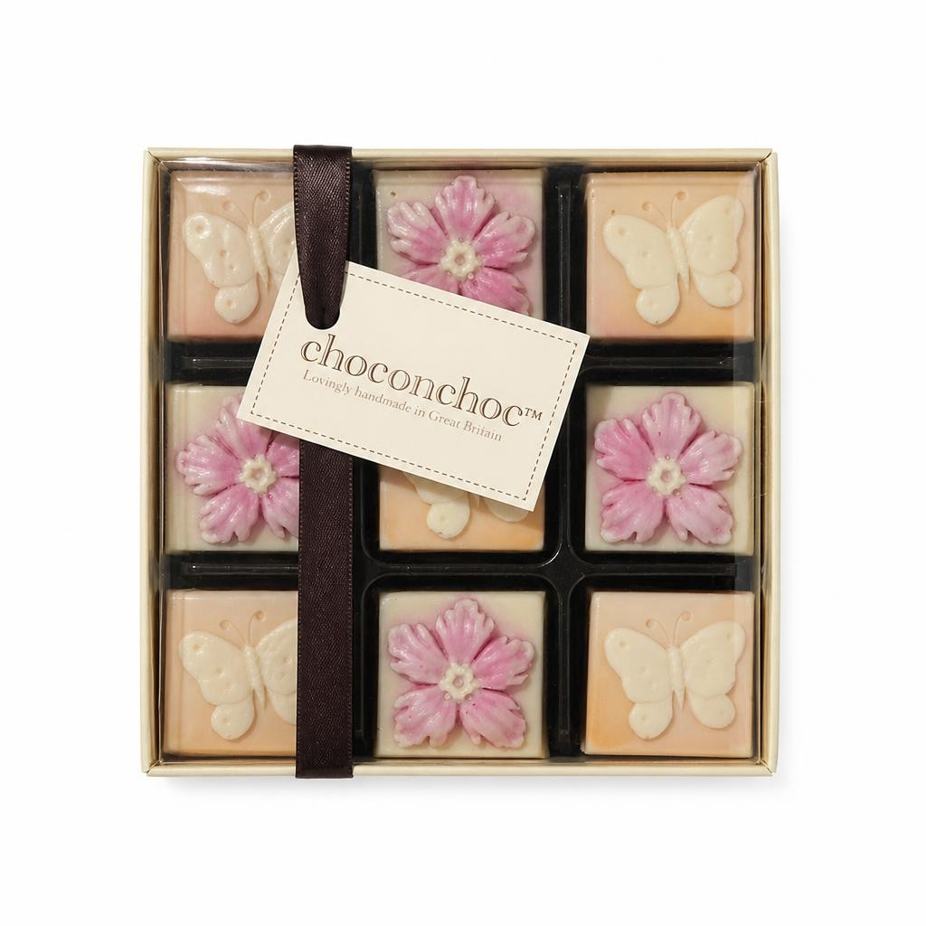 Chocolate Butterflies And Flowers