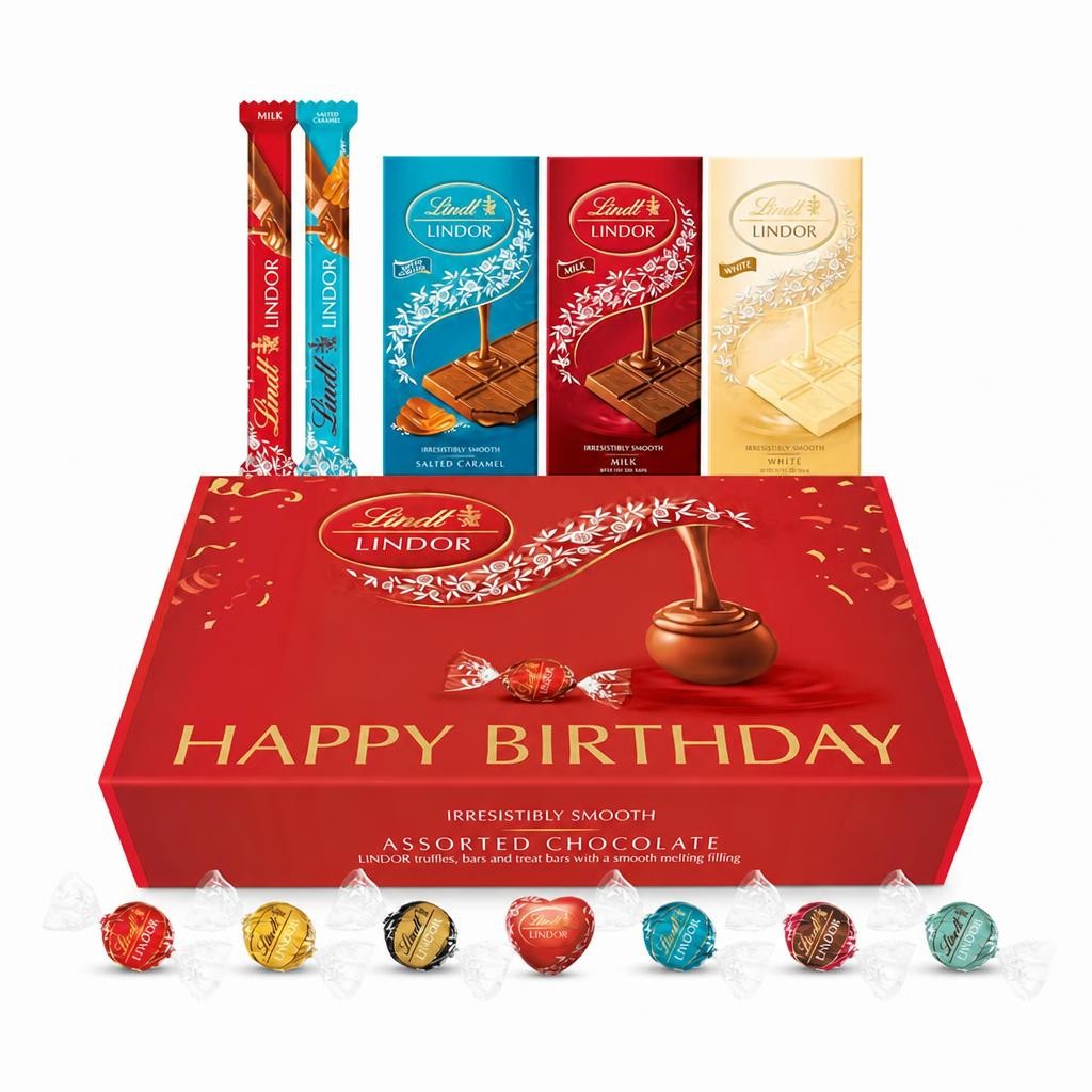 Lindt Lindor Official Happy Birthday Chocolate Gift Hamper Box 926g (42-piece Set)