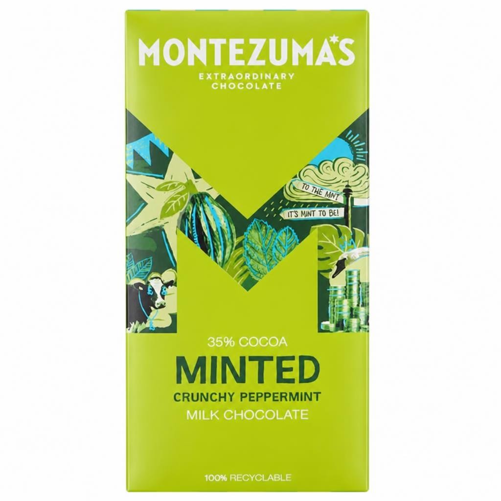 Milk Chocolate with Crunchy Peppermint 90g (Montezuma's)