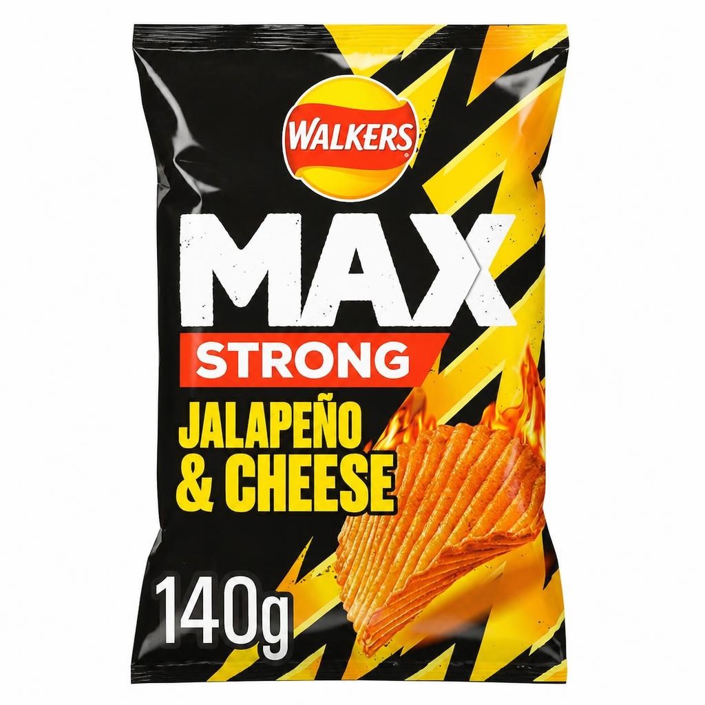 Walkers Max Strong Jalapeño & Cheese Sharing Bag Crisps 140g