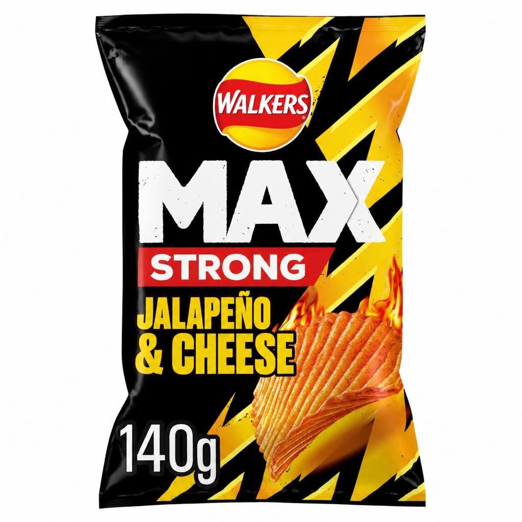 Walkers Max Strong Jalapeño & Cheese Sharing Bag Crisps 140g