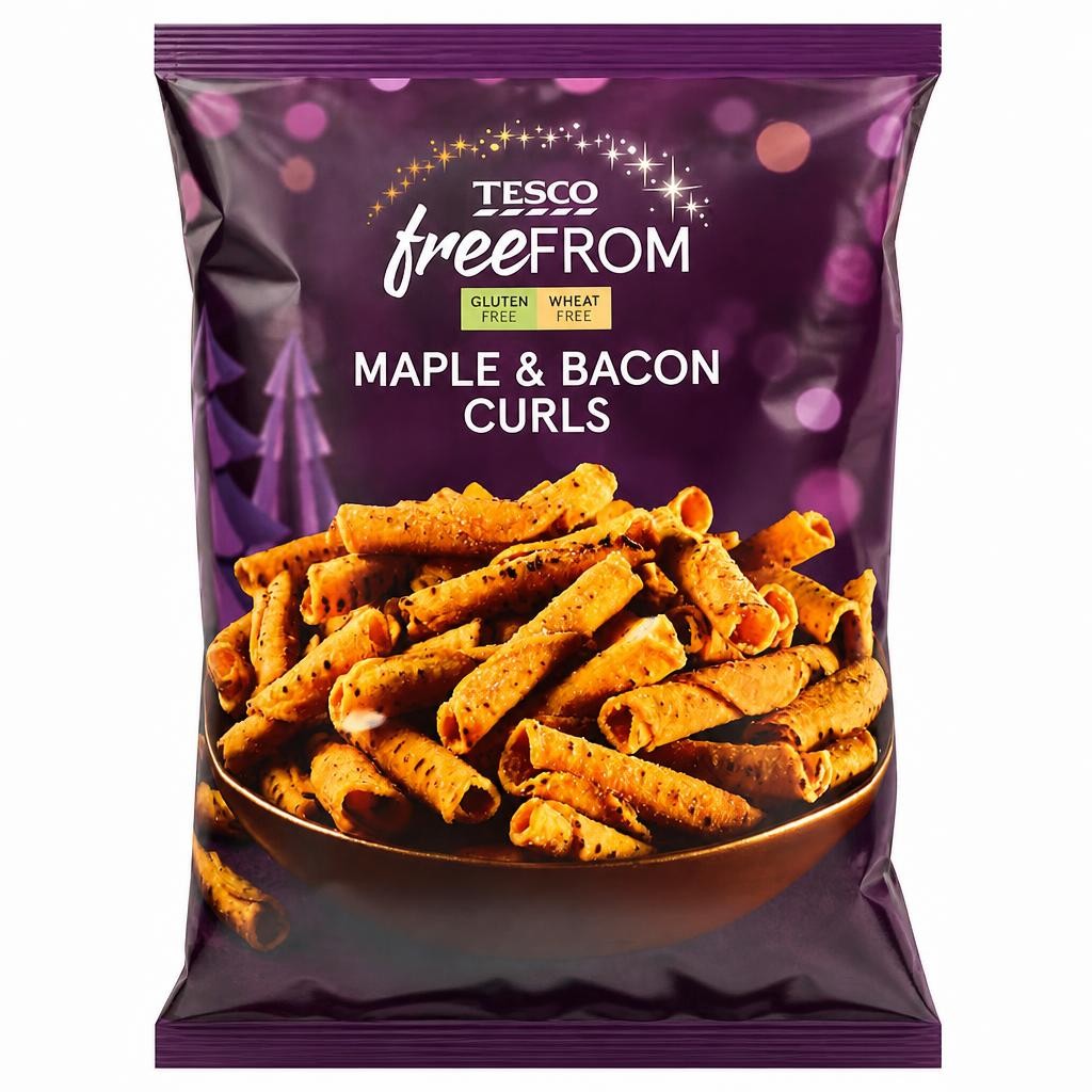 Tesco Free From Maple & Bacon Curls 150g