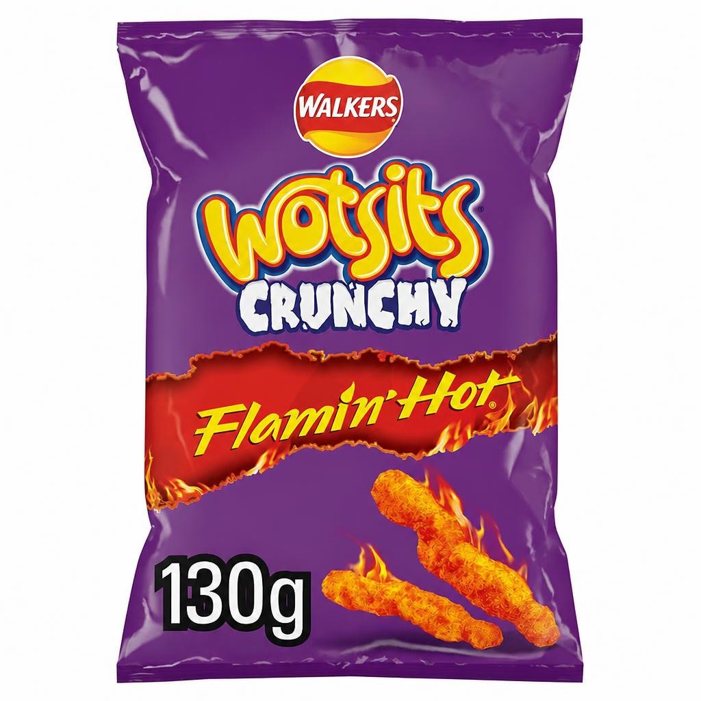 Walkers Wotsits Crunchy Extra Flamin' Hot Crisps 130g
