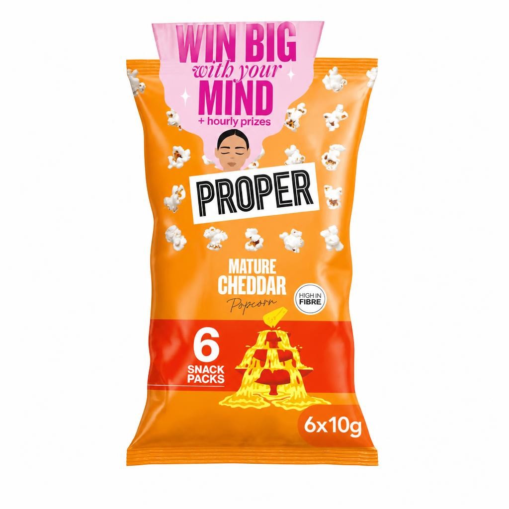 PROPER Mature Cheddar Popcorn 6 x 10g
