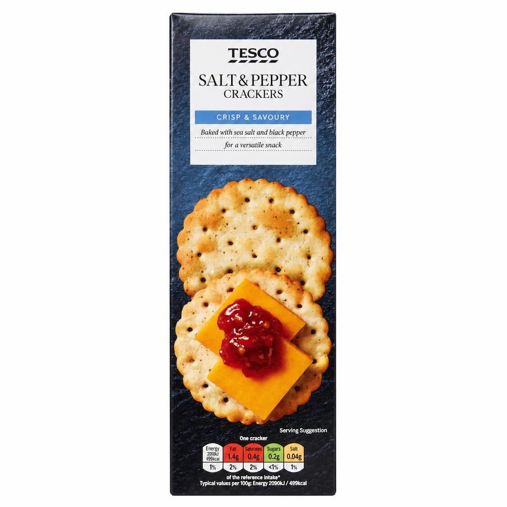 Tesco Salt & Pepper Crackers 185g