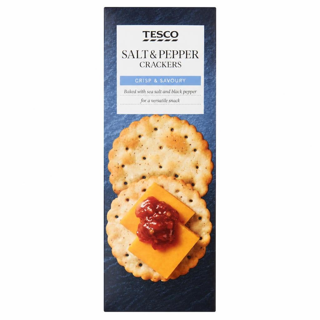 Tesco Salt & Pepper Crackers 185g