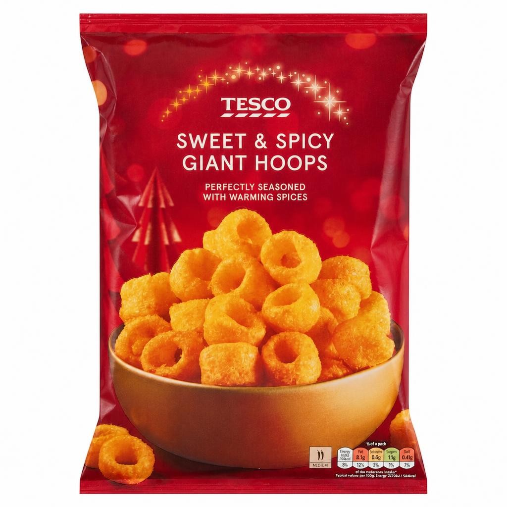 TESCO Sweet and Spicy Mega Hoops 125g