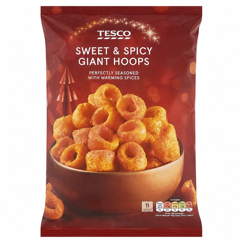 TESCO Sweet and Spicy Mega Hoops 125g