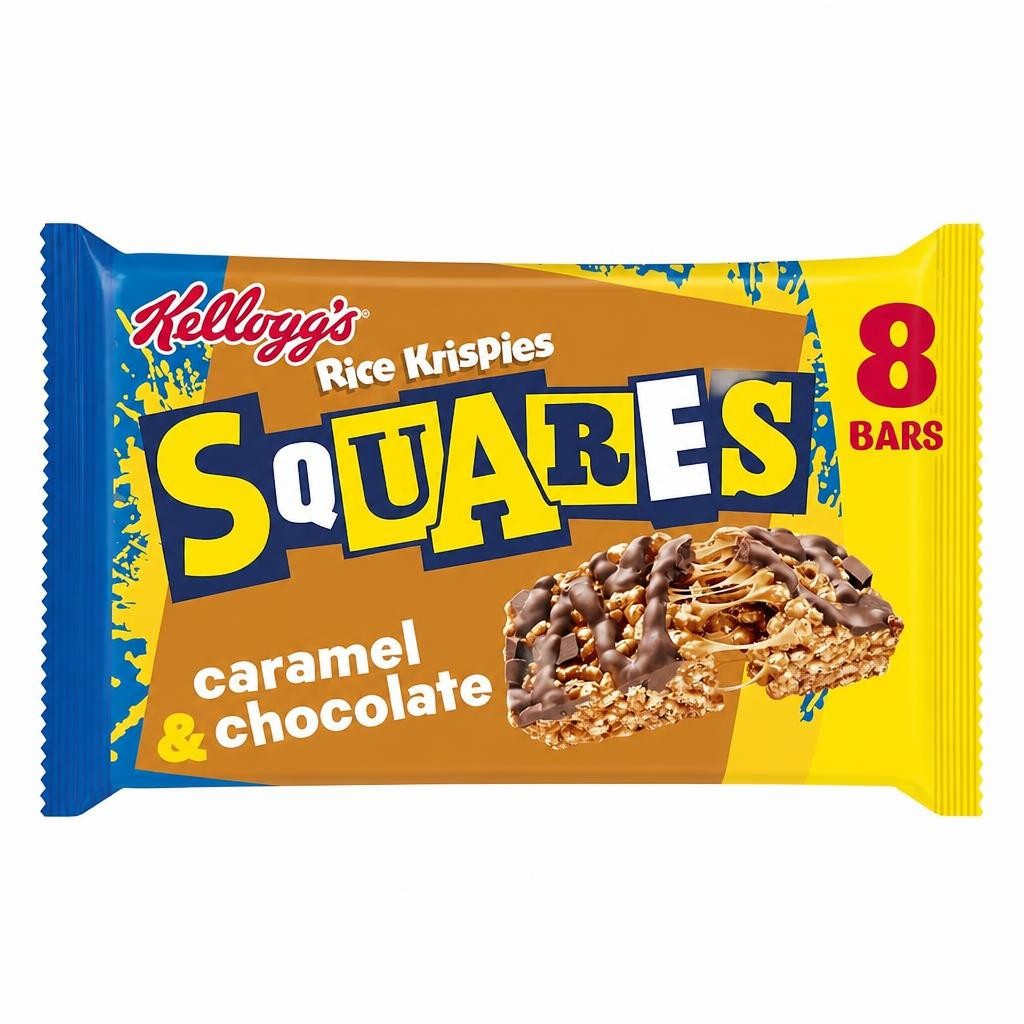 Kellogg's Rice Krispies Squares Caramel & Chocolate Snack Bars 8x36g