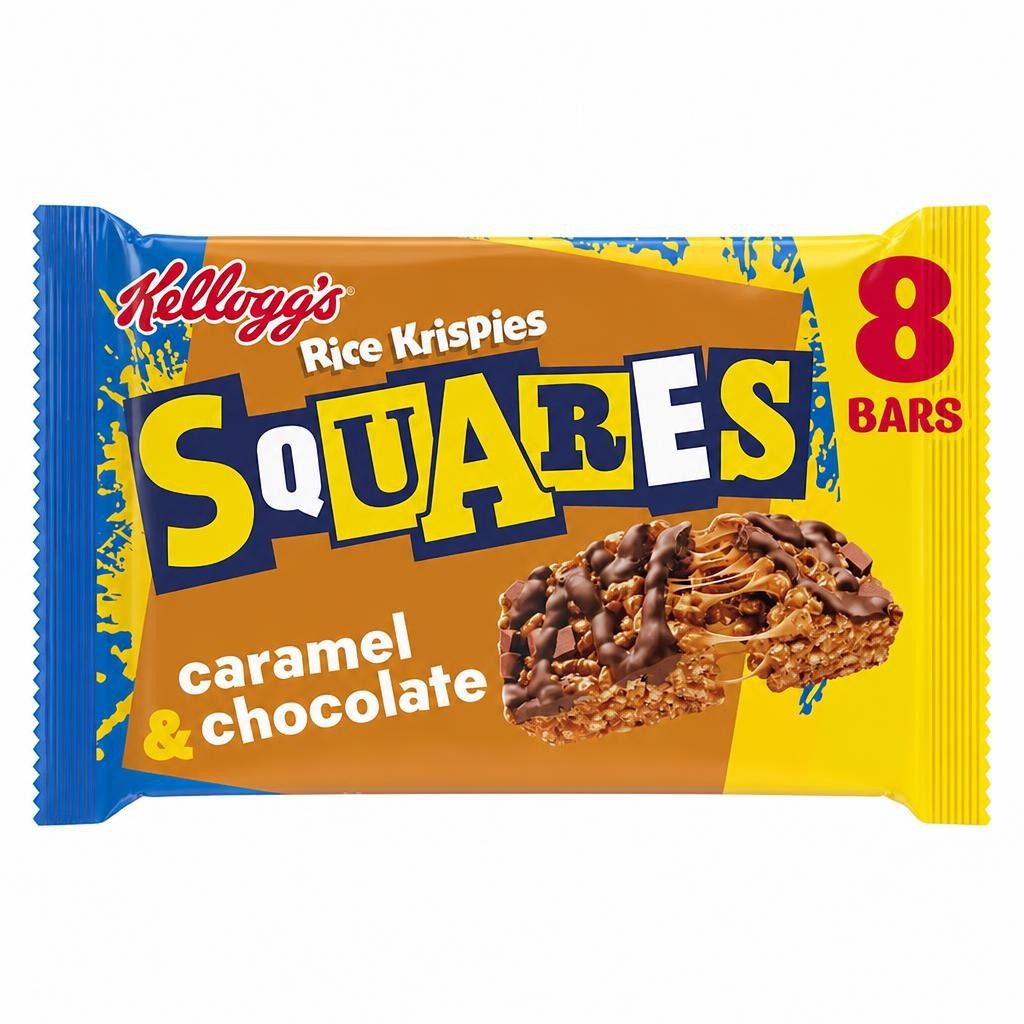 Kellogg's Rice Krispies Squares Caramel & Chocolate Snack Bars 8x36g