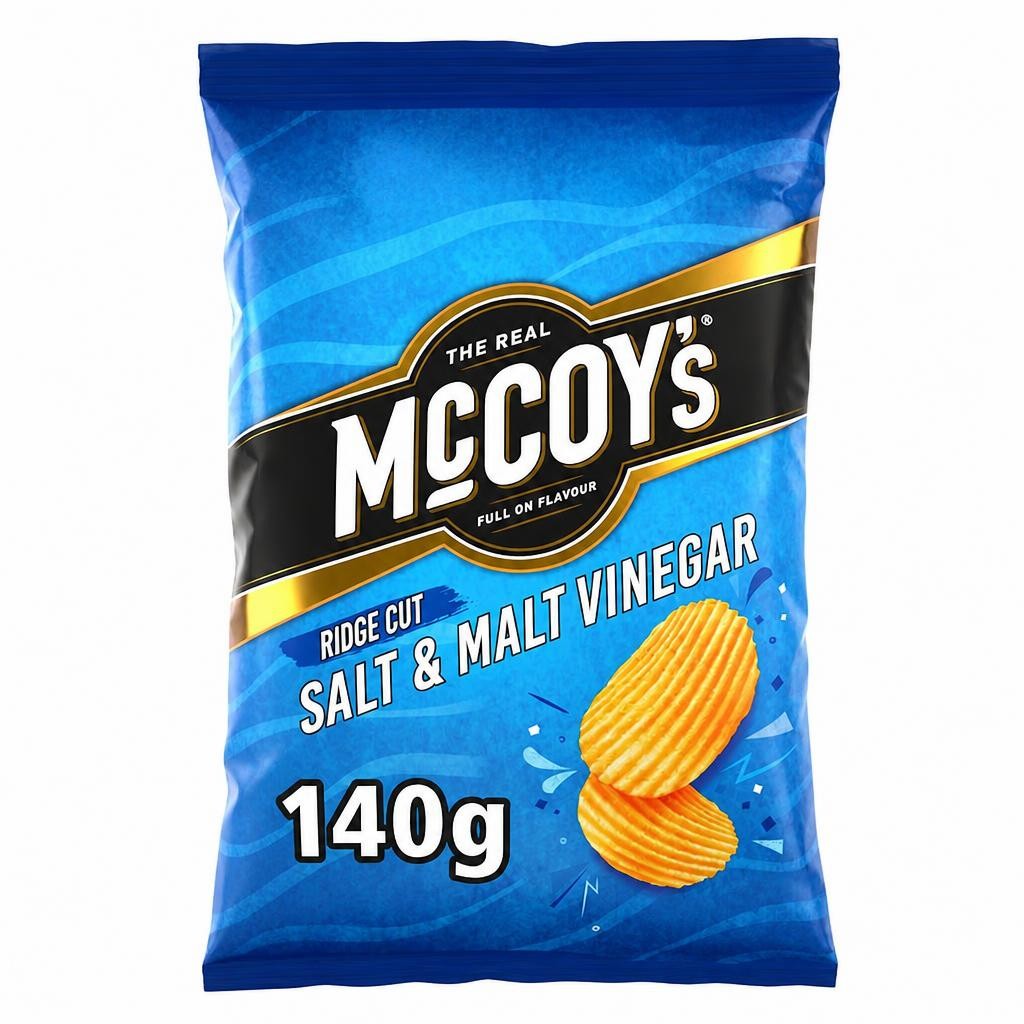 McCoy's Salt & Malt Vinegar Sharing Crisps 140g