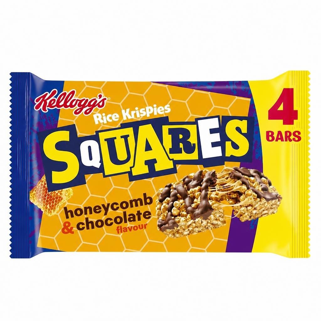 Kellogg's Rice Krispies Squares Honeycomb & Chocolate Snack Bars 4x31g