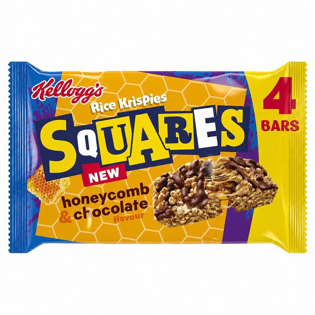 Kellogg's Rice Krispies Squares Honeycomb & Chocolate Snack Bars 4x31g