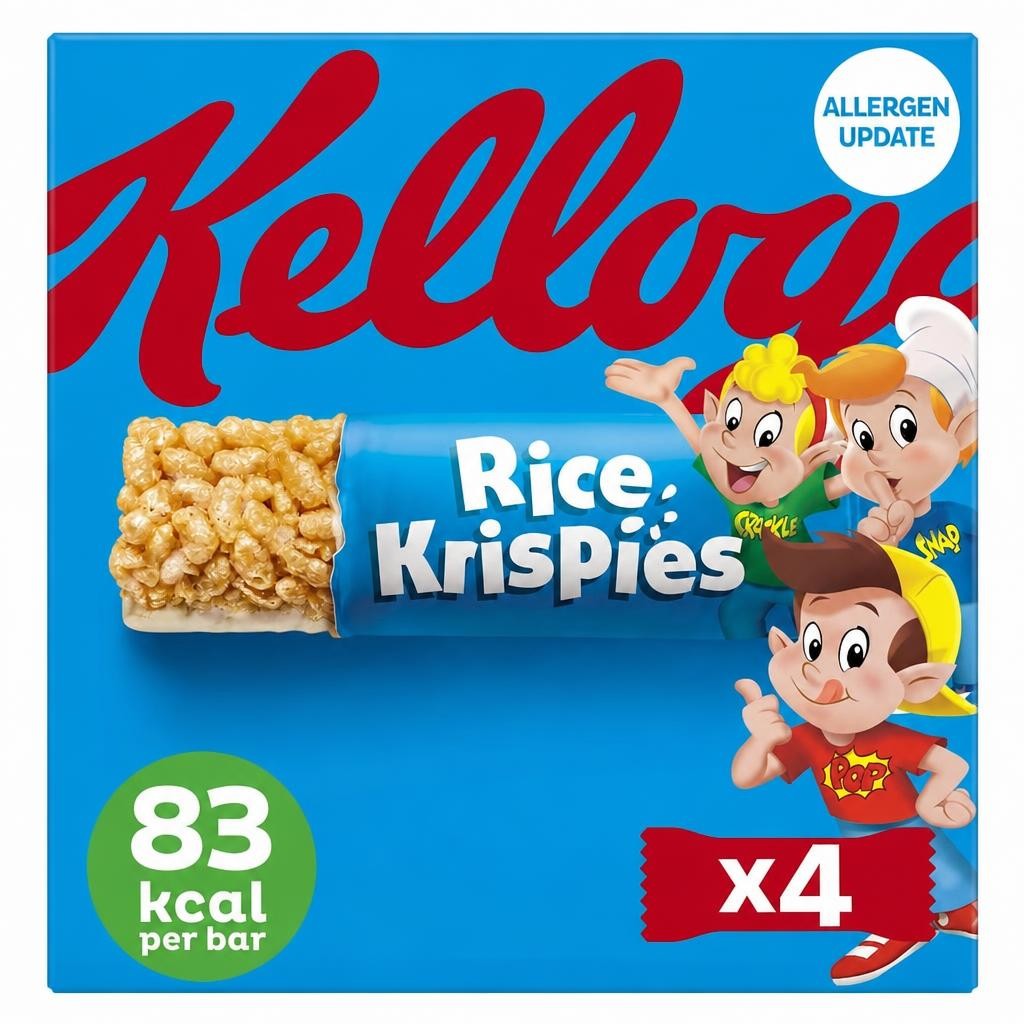 Kellogg's Rice Krispies Breakfast Cereal Milk Snack Bars 4x20g
