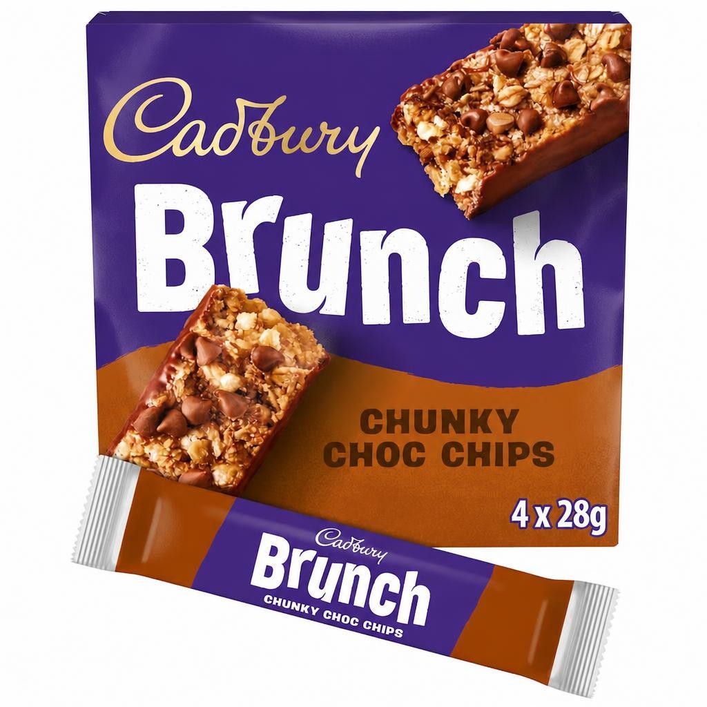 Cadbury Brunch Chocolate Chip Wholegrain Cereal Bars 4 x 28g