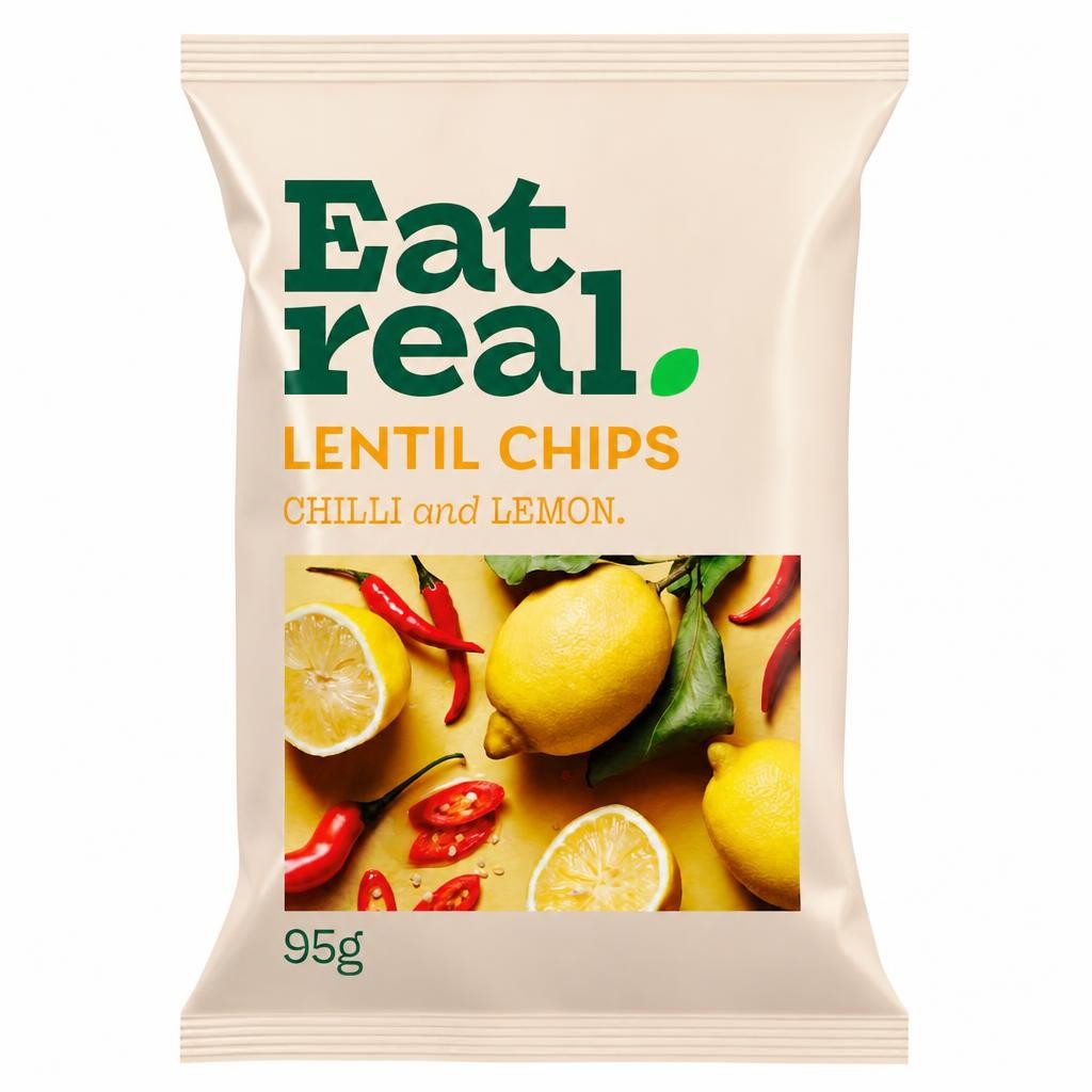 Eat Real Lentil Chips - Chilli & Lemon 95g