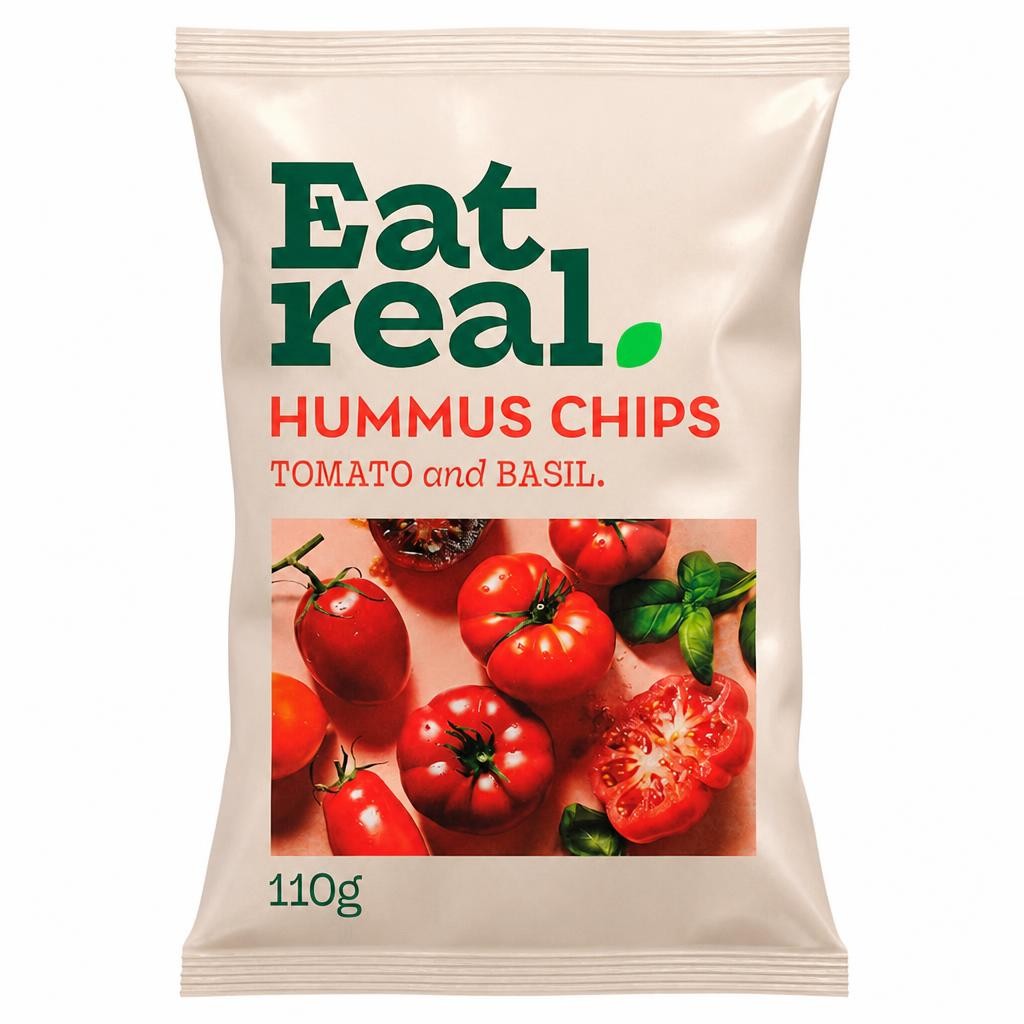 Eat Real Hummus Chips - Tomato & Basil 110g