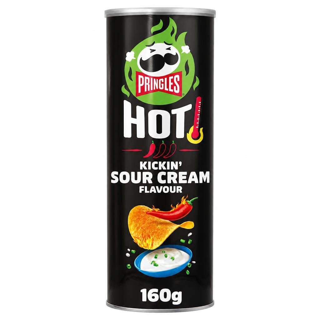 Pringles Hot Kickin' Sour Cream Flavour Crisps 160g