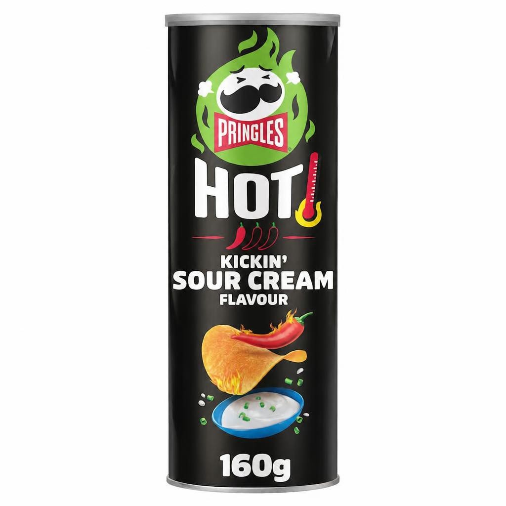 Pringles Hot Kickin' Sour Cream Flavour Crisps 160g
