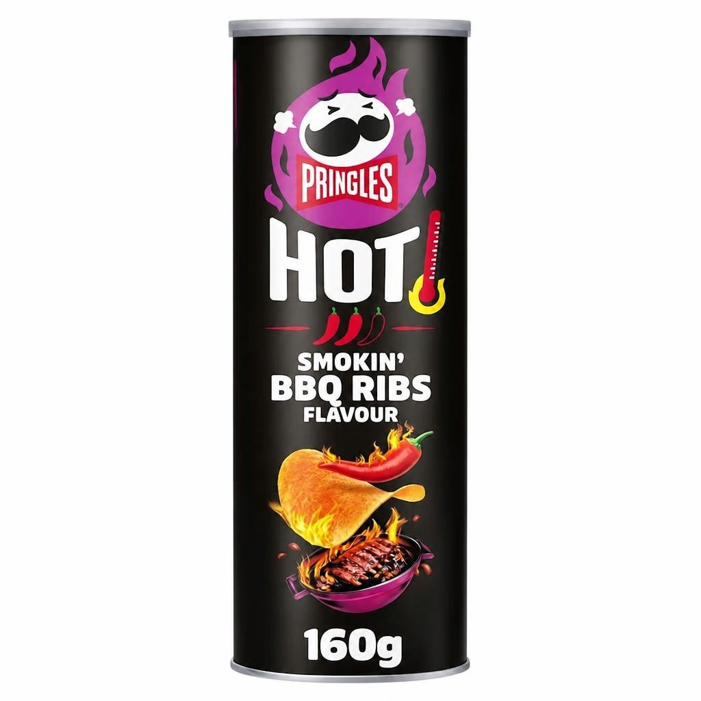 Pringles Hot Smokin' BBQ Ribs Flavour Crisps 160g