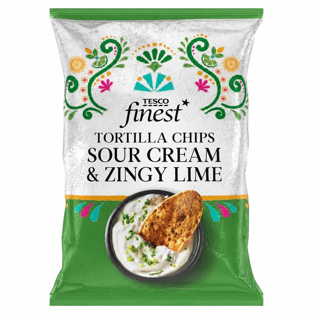 Tesco Finest Tortilla Chips - Sour Cream & Zingy Lime 150g