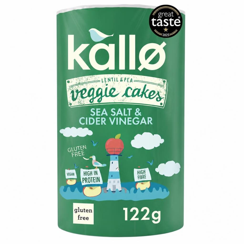 Kallo Lentil & Pea Veggie Cakes Sea Salt & Cider Vinegar 122g