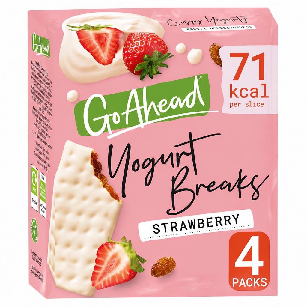 Go Ahead Strawberry Fruit Yogurt Breaks Snack Bars Multipack 4 x 35.5g