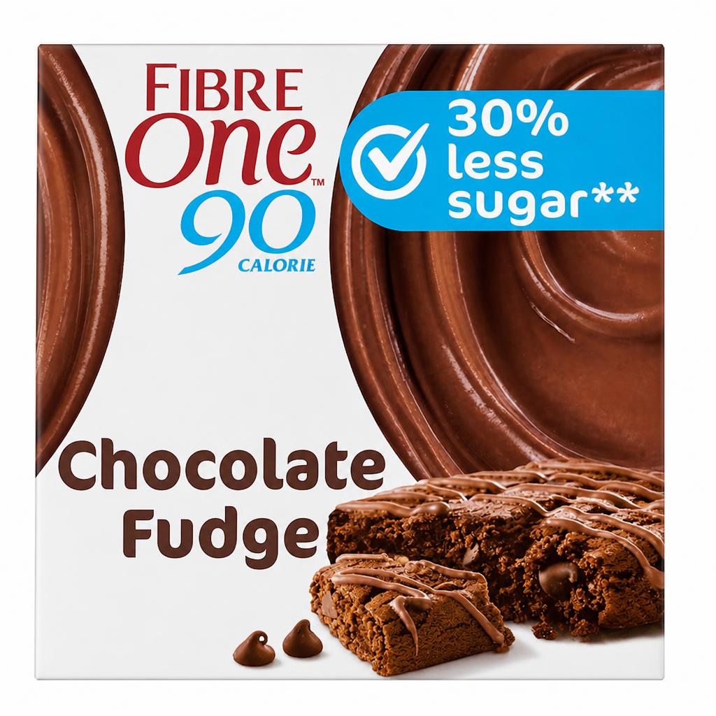 Fibre One 90 Calorie Chocolate Fudge Brownies Snack Bars 4 x 24g