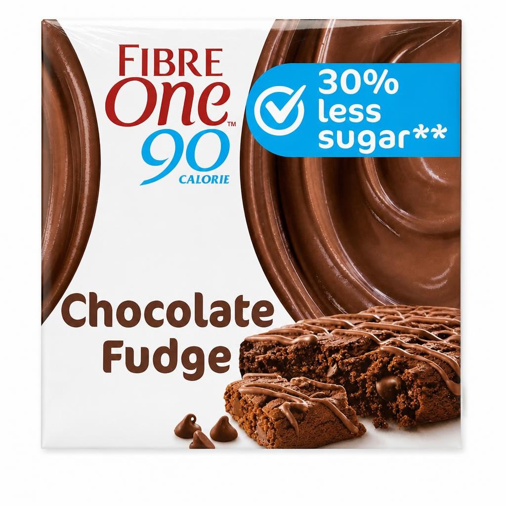 Fibre One 90 Calorie Chocolate Fudge Brownies Snack Bars 4 x 24g
