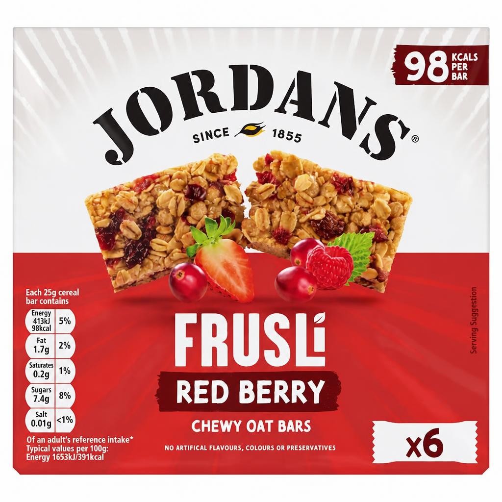 Jordans Frusli Red Berry Cereal Bars 6 x 25g